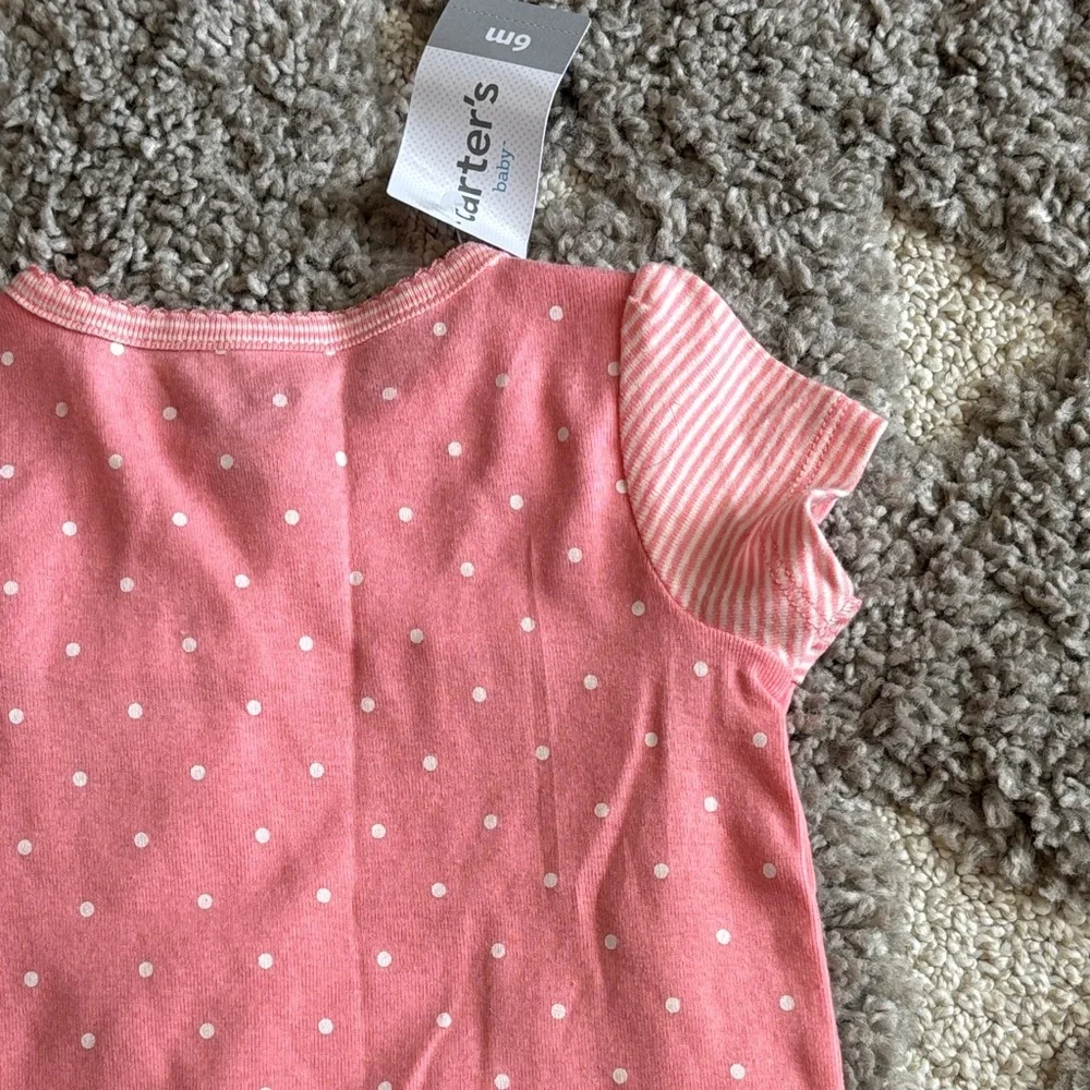Carter's Pink Striped and Polka Dot Tee